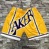 Lakers Yellow Big Face With Pocket Swingman Shorts,baseball caps,new era cap wholesale,wholesale hats